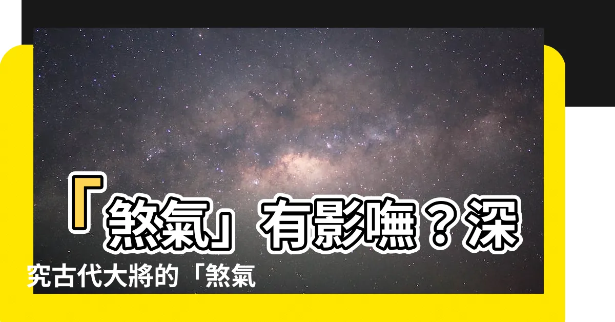 【煞氣a意思】「煞氣」有影嘸？深究古代大將的「煞氣感來源」