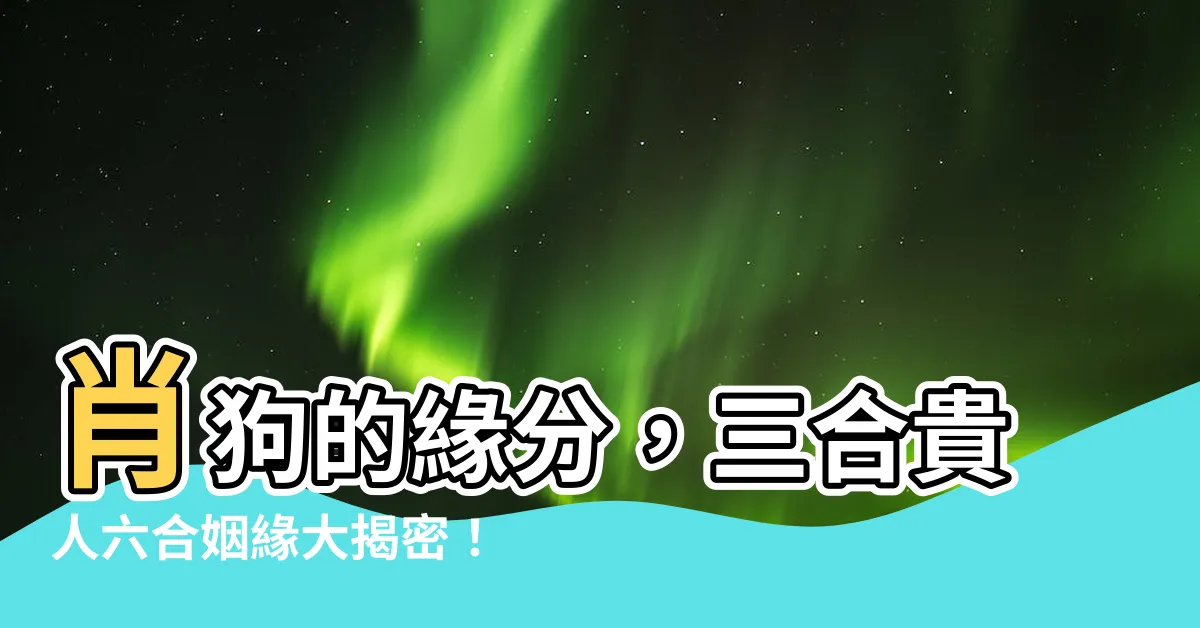 【肖狗三合】肖狗的緣分，三合貴人六合姻緣大揭密！