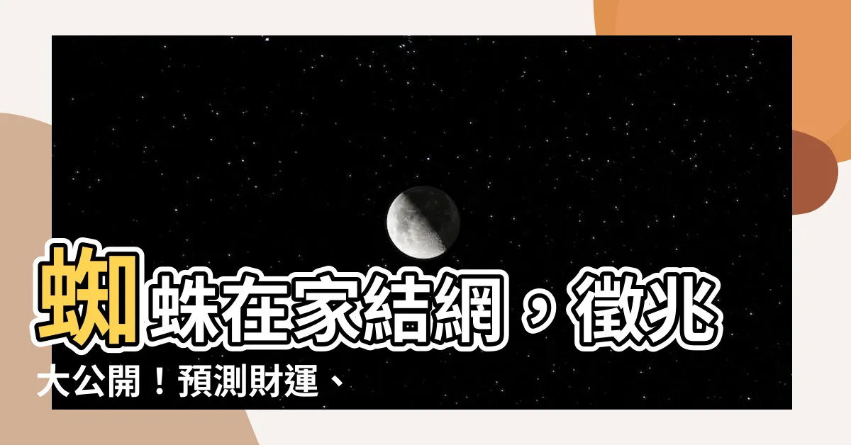 【蜘蛛在家結網】蜘蛛在家結網，徵兆大公開！預測財運、桃花運一把罩！