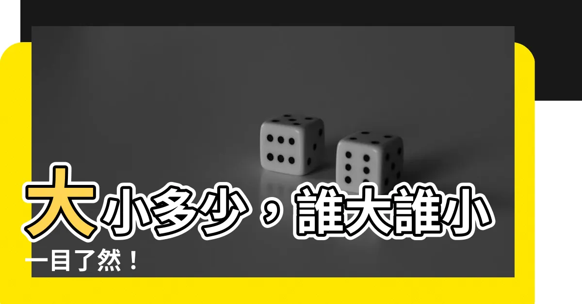 【大小多少】大小多少，誰大誰小一目瞭然！