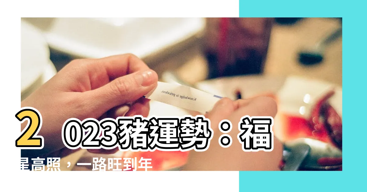 【2023豬運勢】2023豬運勢：福星高照，一路旺到年底！ 財運桃花運爆棚！
