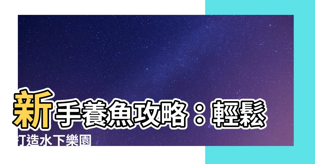 【養魚】新手養魚攻略：輕鬆打造水下樂園