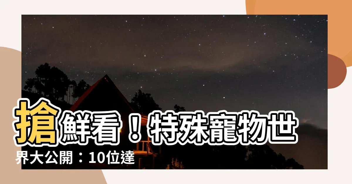 【特殊寵物】搶鮮看！特殊寵物世界大公開：10位達人帶你直擊超狂萌寵