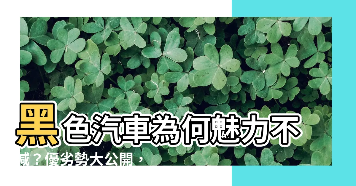 【黑色汽車】黑色汽車為何魅力不減？優劣勢大公開，最不耐髒車色揭曉