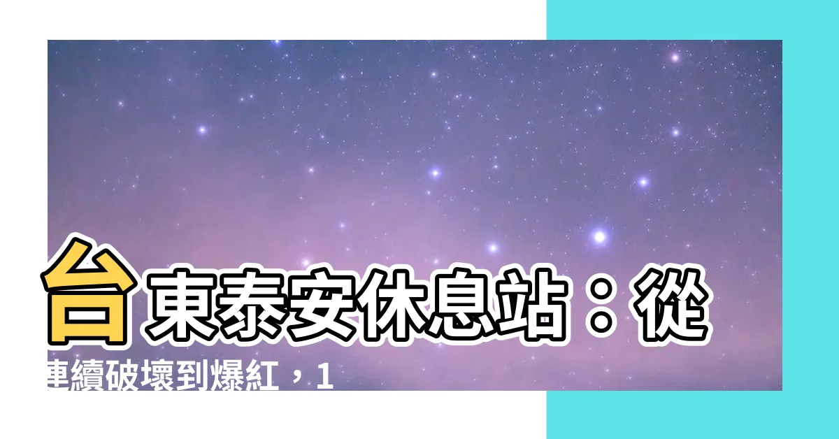 【台東泰安休息站】台東泰安休息站：從連續破壞到爆紅，16年來曲折不斷