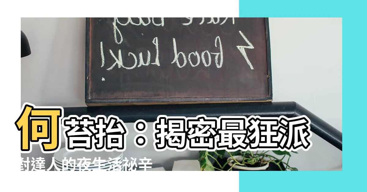 【何苔抬】何苔抬：揭密最狂派對達人的夜生活秘辛