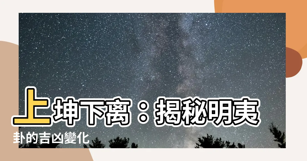 【上坤下離】上坤下離：揭秘明夷卦的吉凶變化