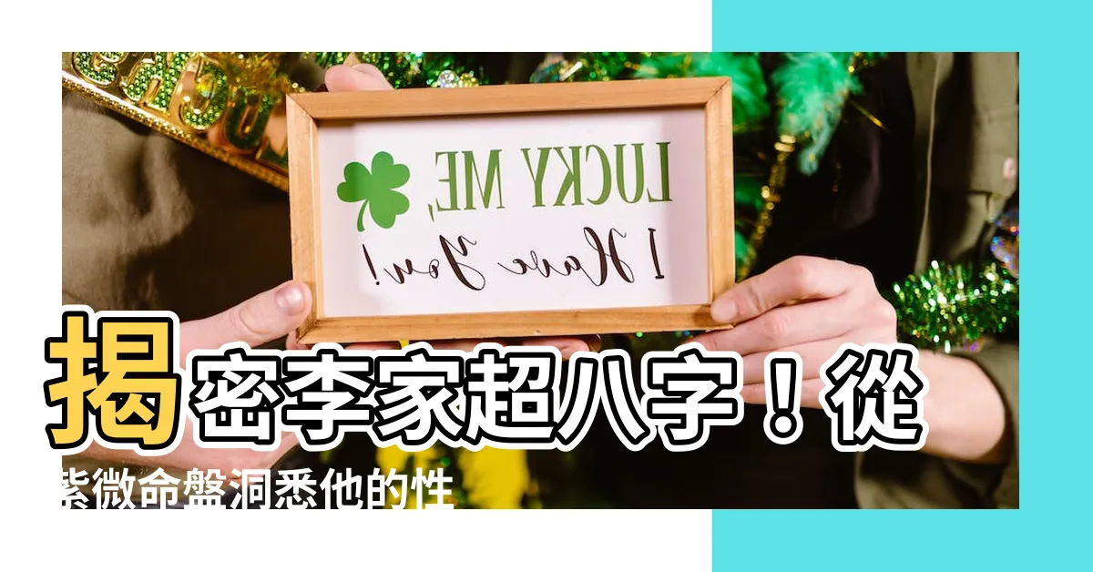 【李家超 八字】揭密李家超八字！從紫微命盤洞悉他的性格與能力