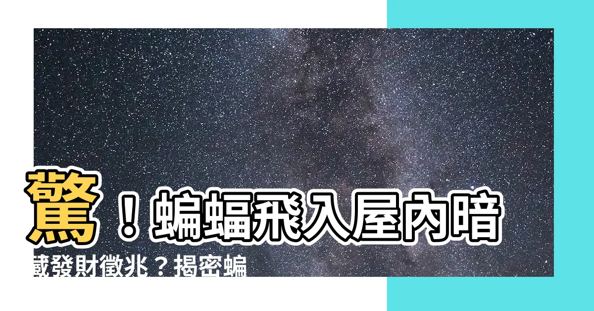 【蝙蝠出現代表什麼】驚！蝙蝠飛入屋內暗藏發財徵兆？揭密蝙蝠出現的吉凶寓意