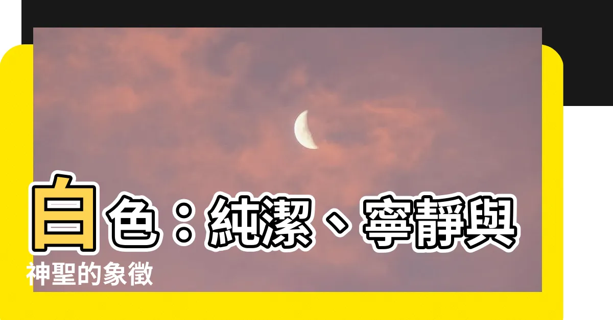 【白色代表】白色：純潔、寧靜與神聖的象徵