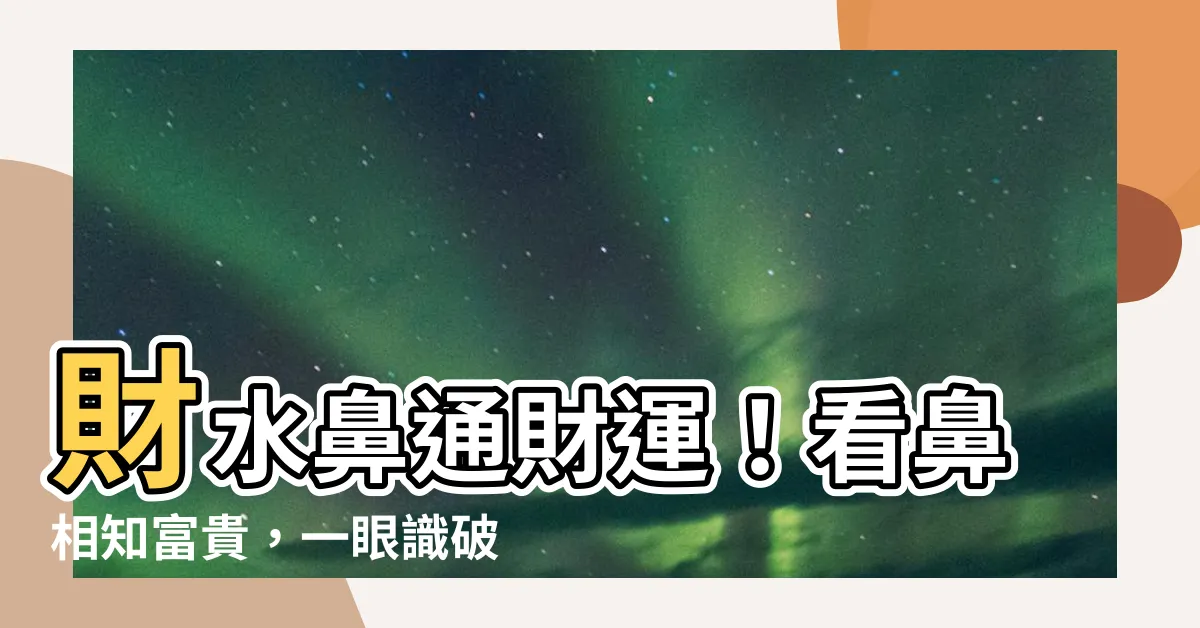 【財水鼻】財水鼻通財運！看鼻相知富貴，一眼識破口袋滿滿的財運面相