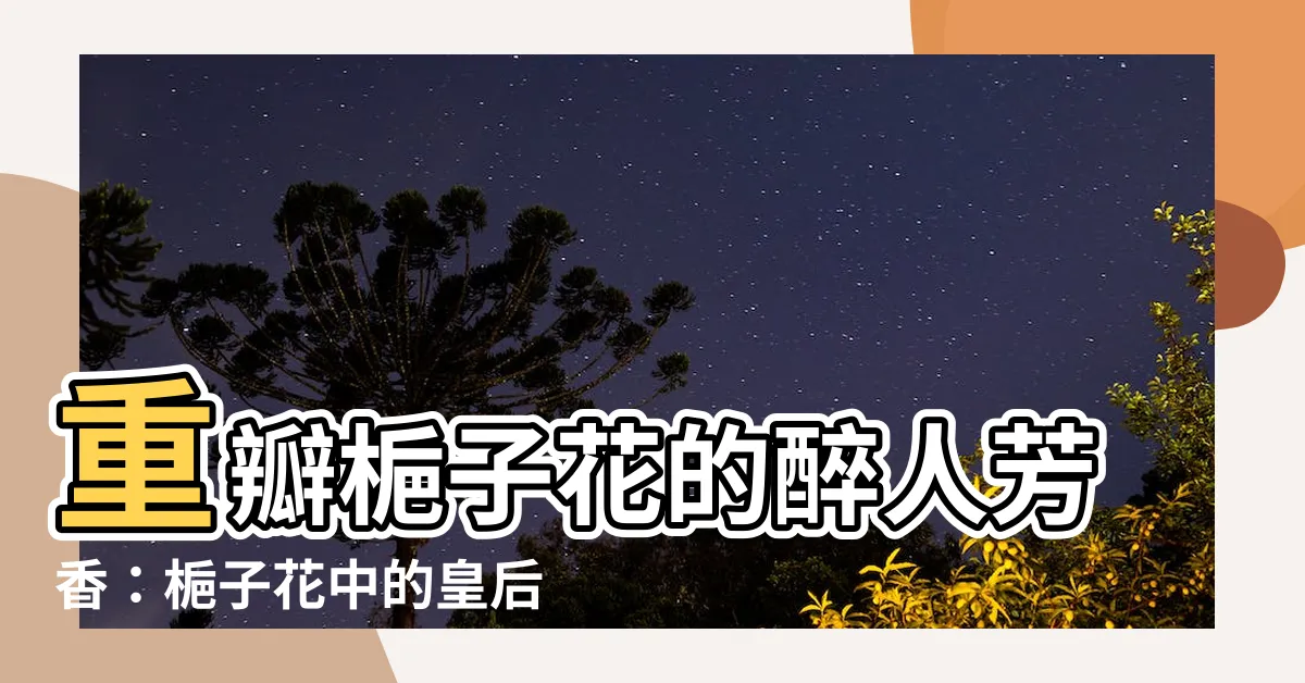 【重瓣梔子花】重瓣梔子花的醉人芳香：梔子花中的皇后