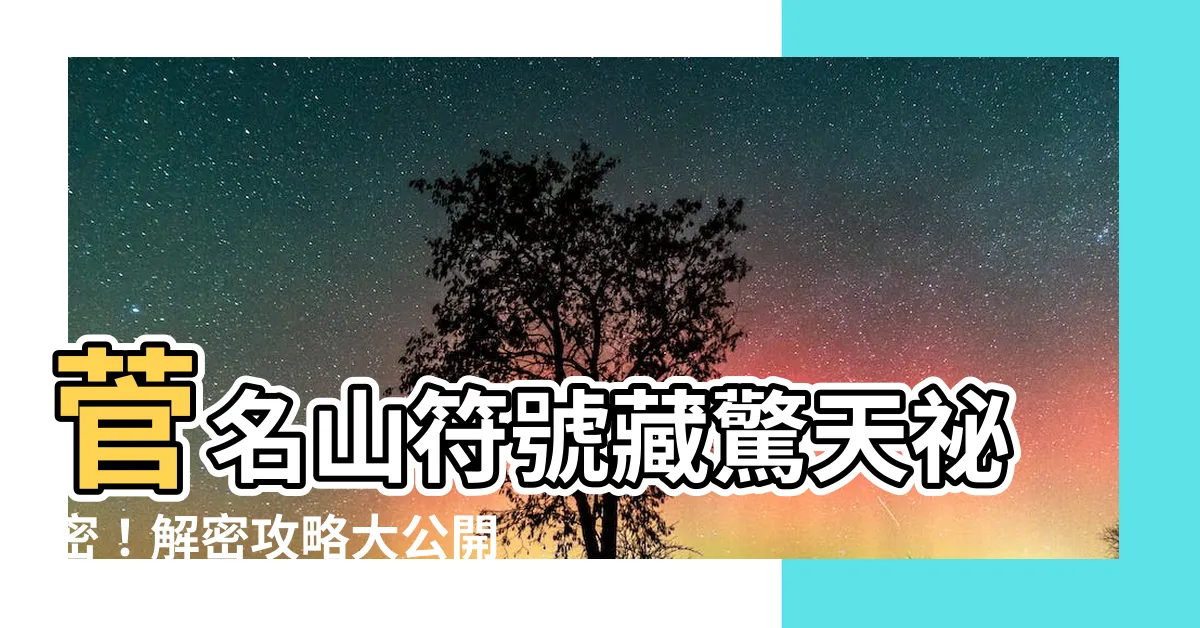 【菅名山 符號】菅名山符號藏驚天秘密！解密攻略大公開！