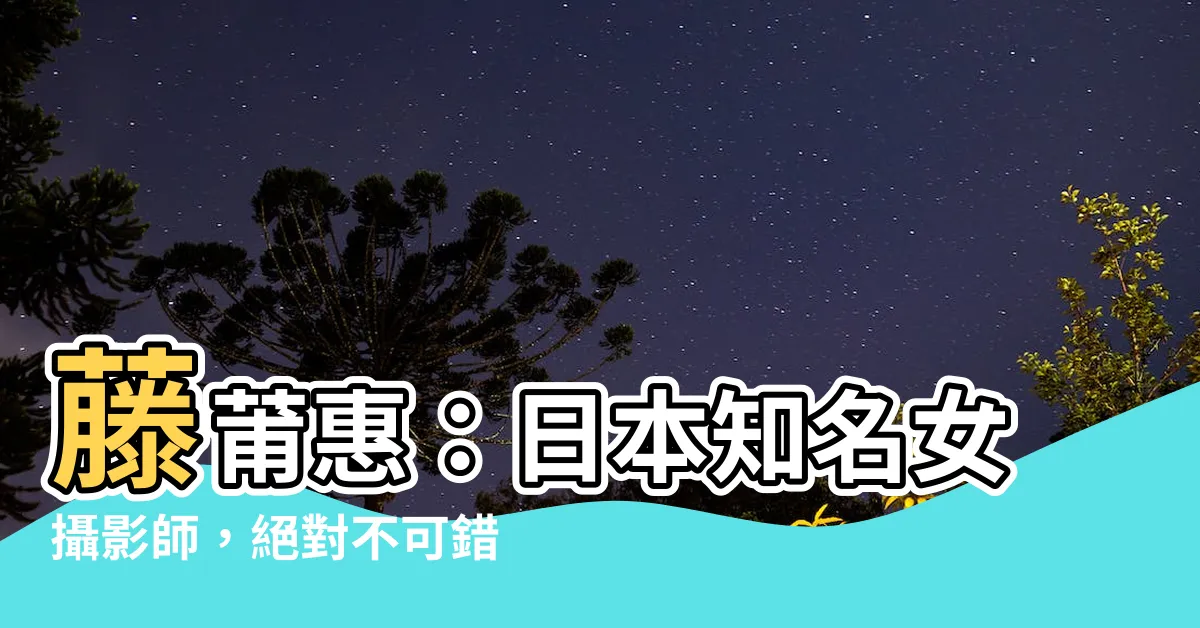 【藤莆惠】藤莆惠：日本知名女攝影師，絕對不可錯過的28部作品！