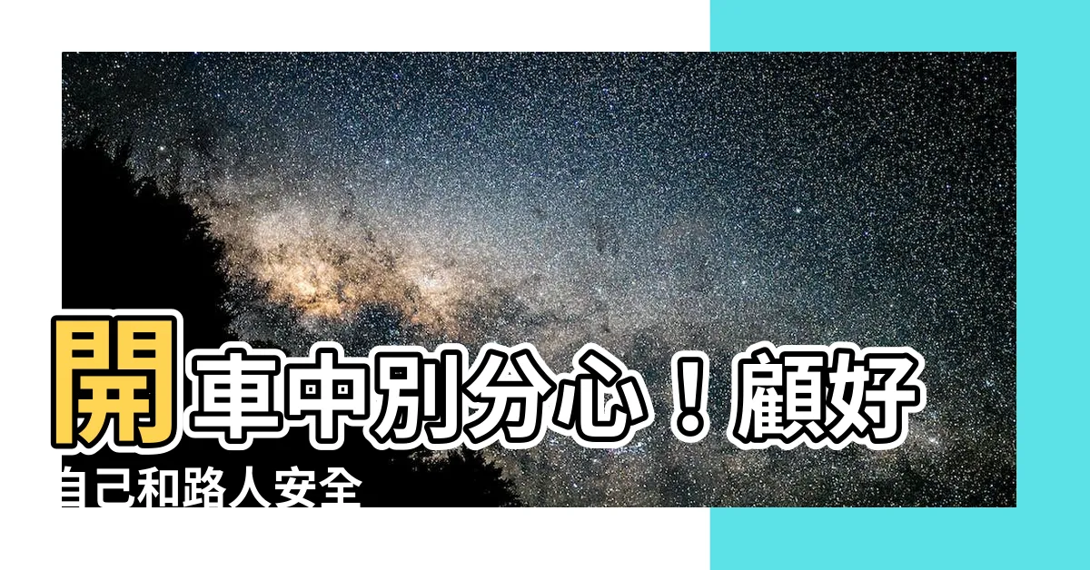 【開車中】開車中別分心！顧好自己和路人安全
