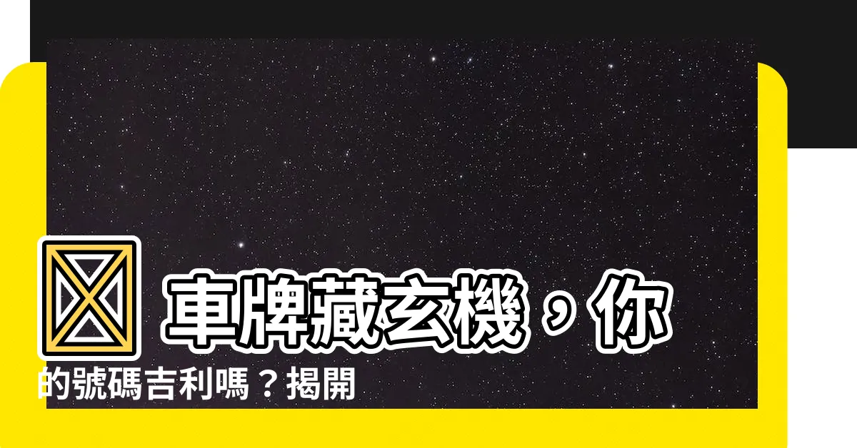 【車牌 s】🤫 車牌藏玄機，你的號碼吉利嗎？揭開車牌編碼之謎