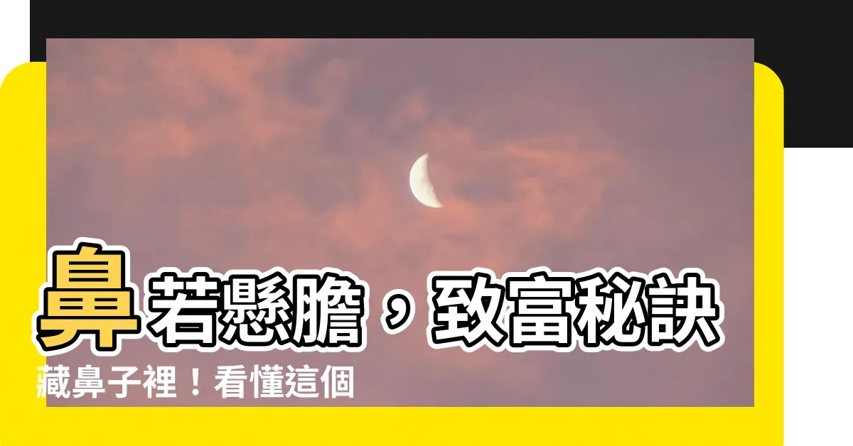 【鼻若懸膽】鼻若懸膽，致富秘訣藏鼻子裡！看懂這個特徵，財不離身