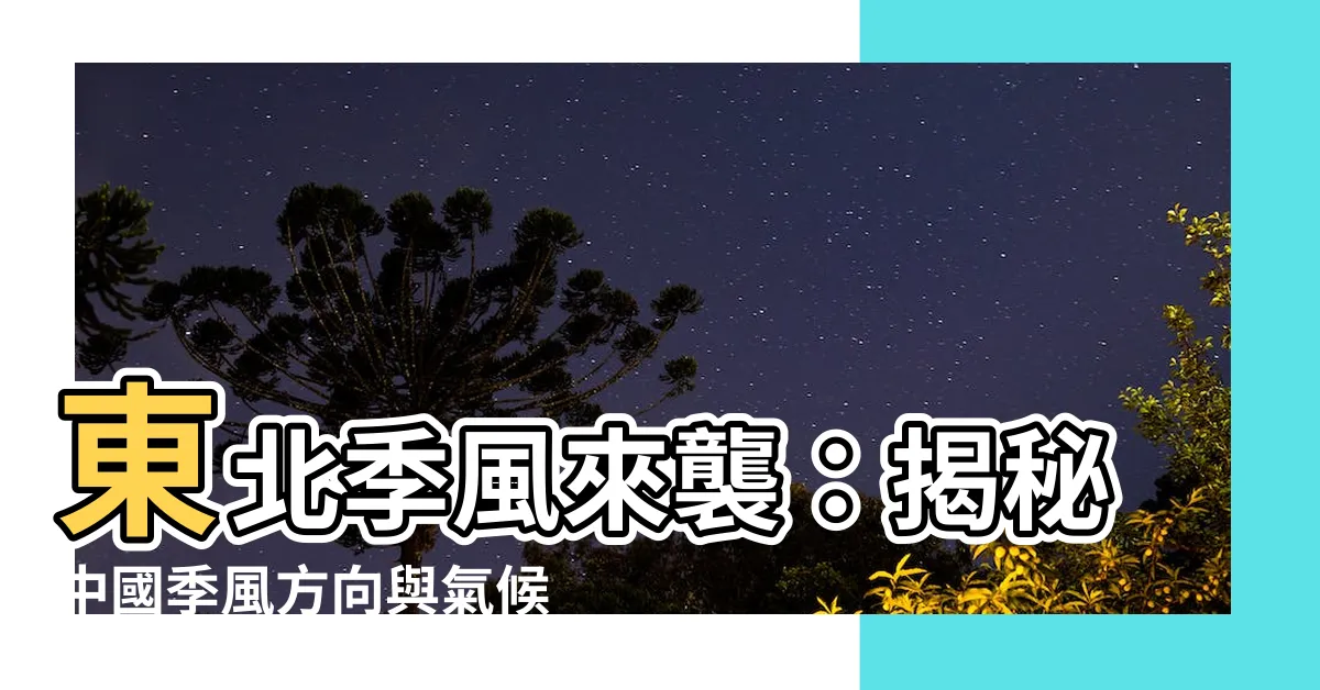 【中國季風方向】東北季風來襲：揭秘中國季風方向與氣候奧秘！