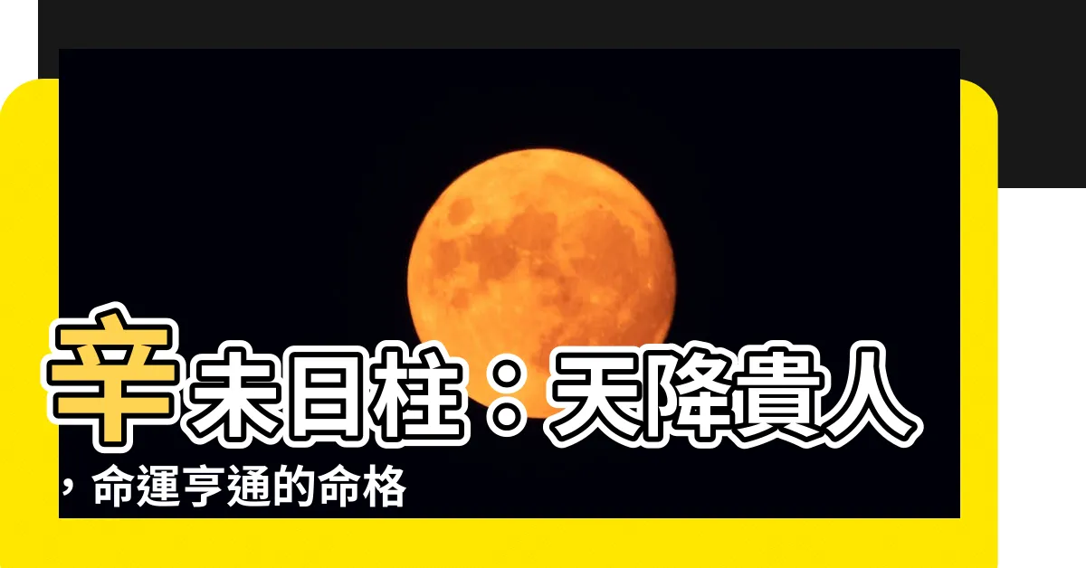 【辛未日柱】辛未日柱：天降貴人，命運亨通的命格