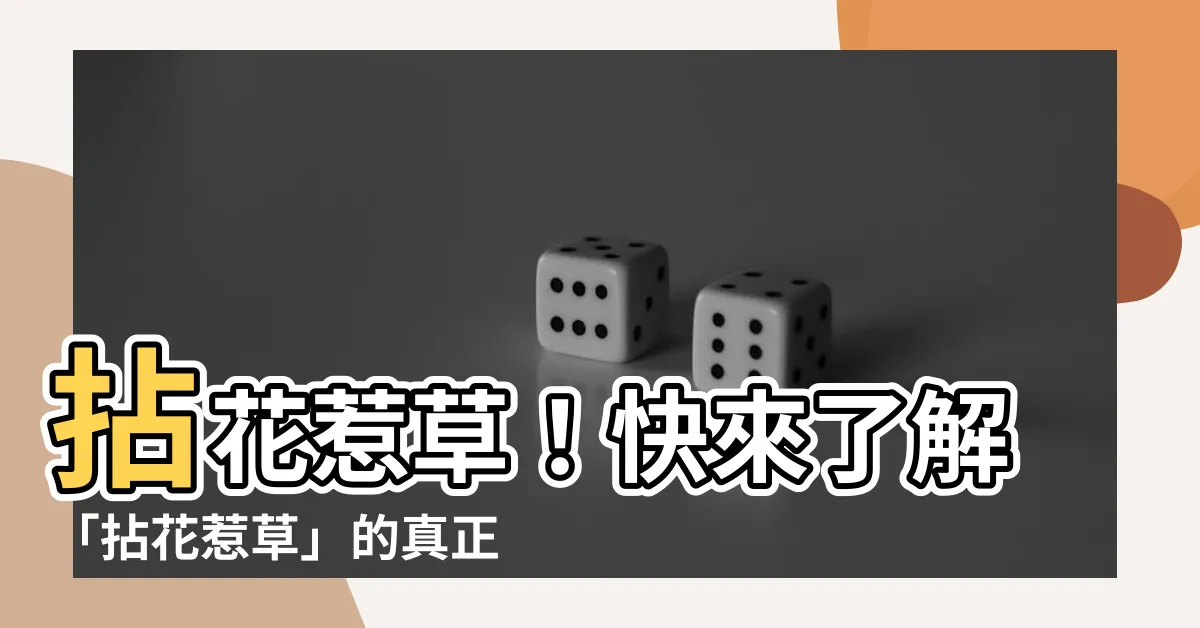 【拈花惹草意思】拈花惹草！快來瞭解「拈花惹草」的真正意思