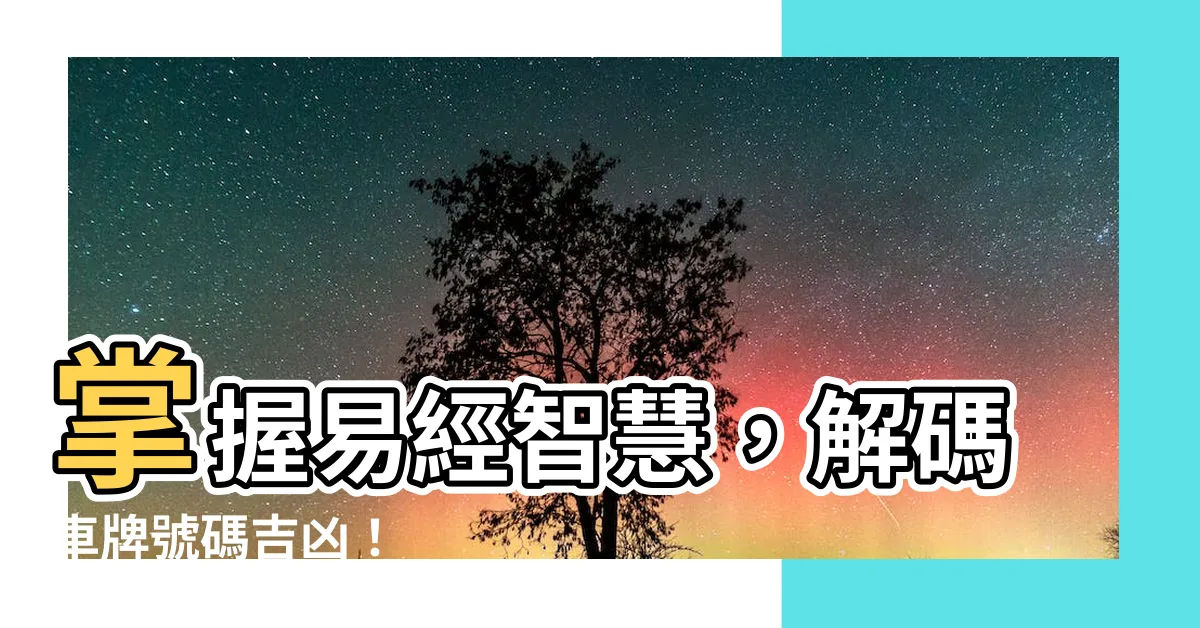 【易經車牌號碼】掌握易經智慧，解碼車牌號碼吉凶！