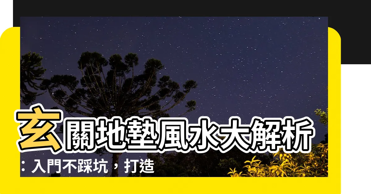 【玄關地墊風水】玄關地墊風水大解析：入門不踩坑，打造淨潔好環境