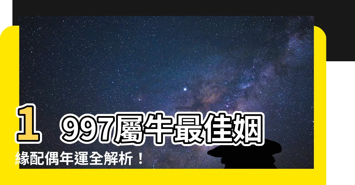 【1997屬】1997屬牛最佳姻緣配偶年運全解析！