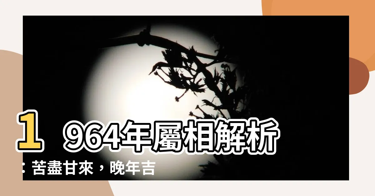 【1964年屬相】1964年屬相解析：苦盡甘來，晚年吉運纏身！
