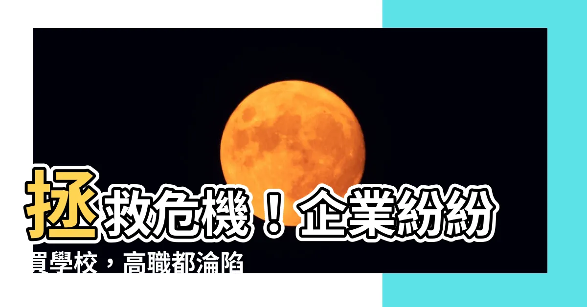 【買學校】拯救危機！企業紛紛買學校，高職都淪陷，你孩子的未來呢？