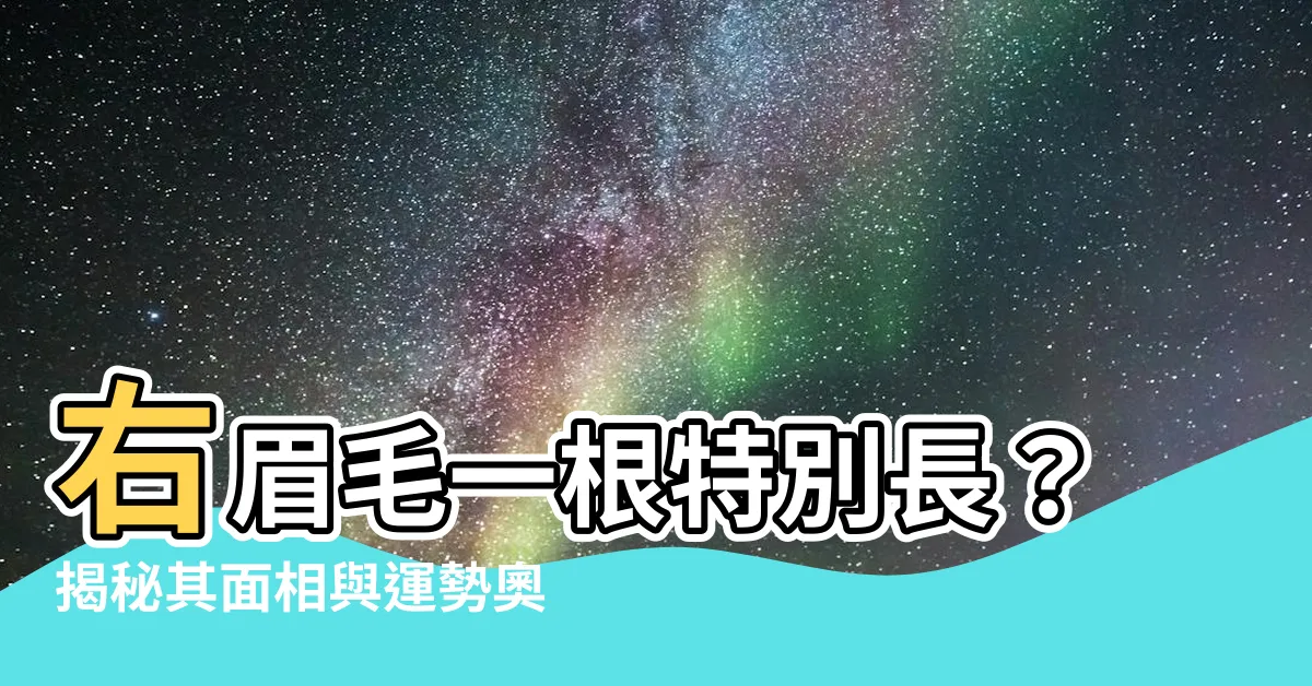 【右眉毛一根特別長】右眉毛一根特別長？揭秘其面相與運勢奧秘