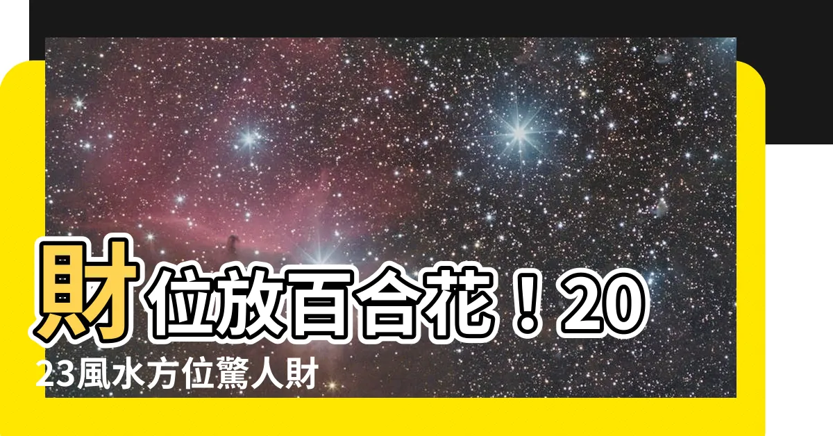 【財位放百合花】財位放百合花！2023風水方位驚人財運、桃花運雙雙滾滾來