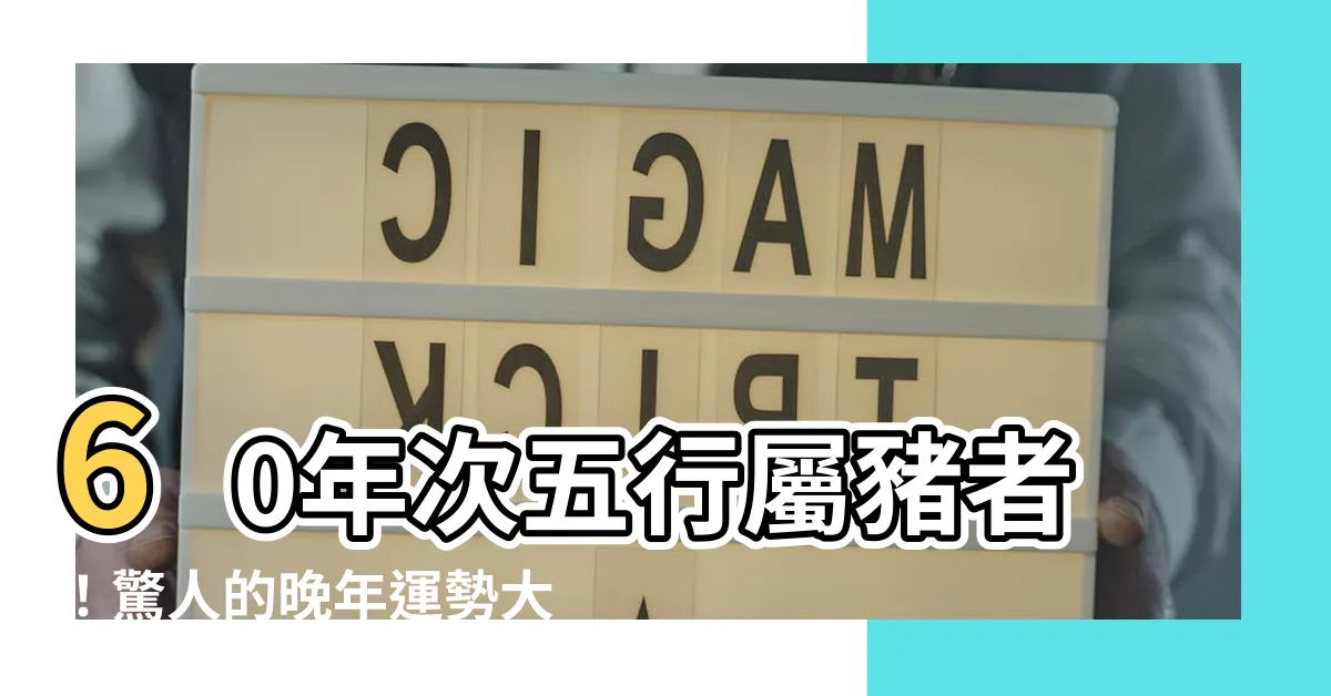 【60年次五行】60年次五行屬豬者！驚人的晚年運勢大公開