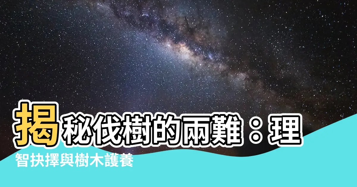 【伐樹】揭秘伐樹的兩難：理智抉擇與樹木護養