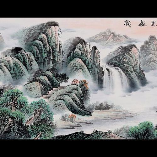 2、客廳的山水畫門外流水怎麼解決?