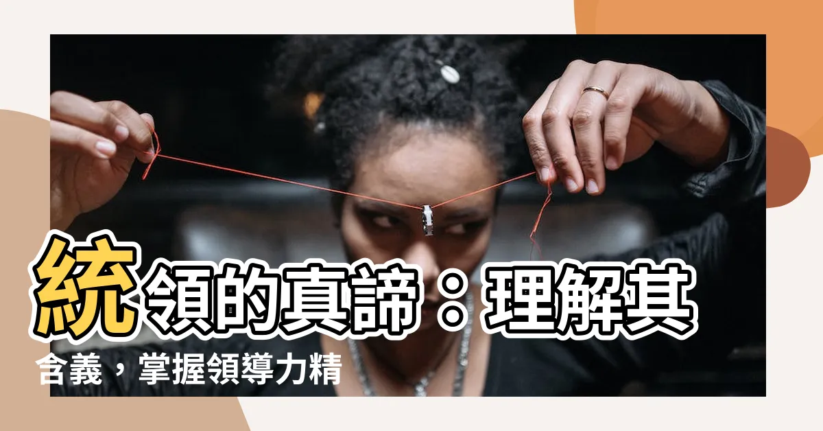 【統領意思】統領的真諦：理解其含義，掌握領導力精髓