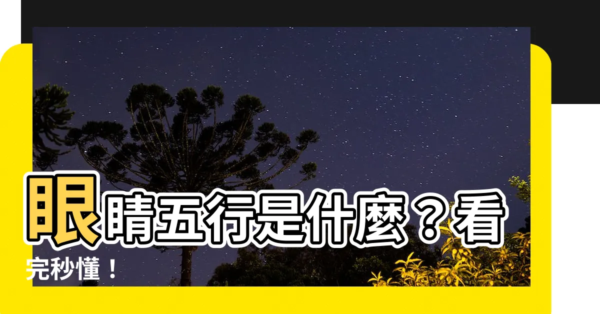 【眼睛五行】眼睛五行是什麼？看完秒懂！