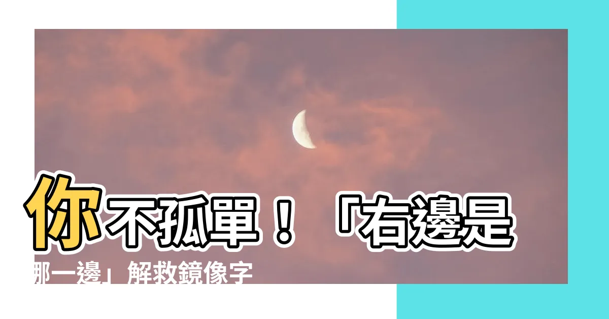 【右邊是哪一邊】你不孤單！「右邊是哪一邊」解救鏡像字