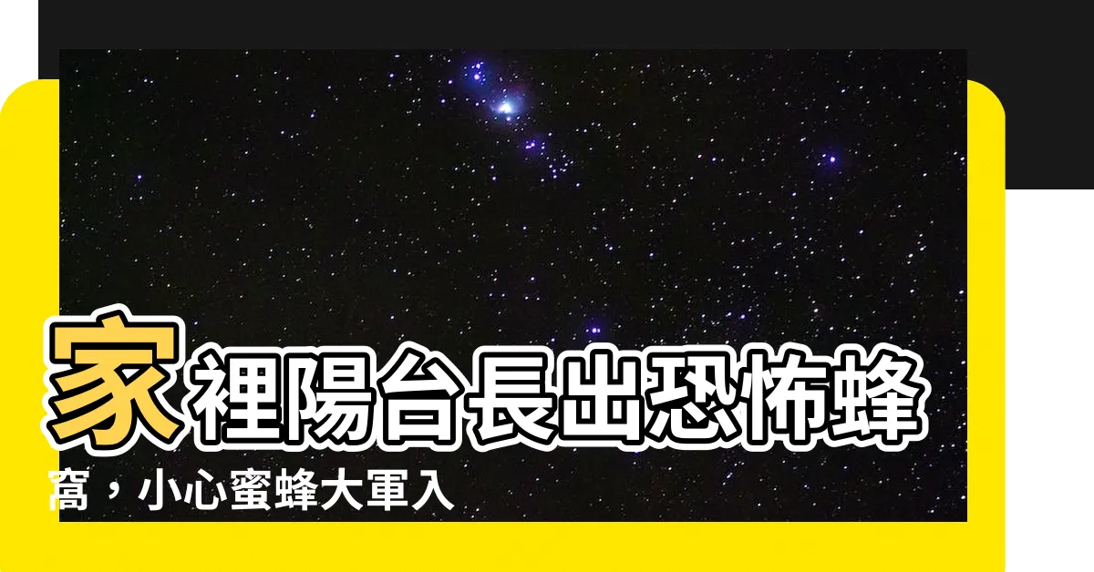 【家裡陽台有蜂窩】家裡陽台長出恐怖蜂窩，小心蜜蜂大軍入侵！