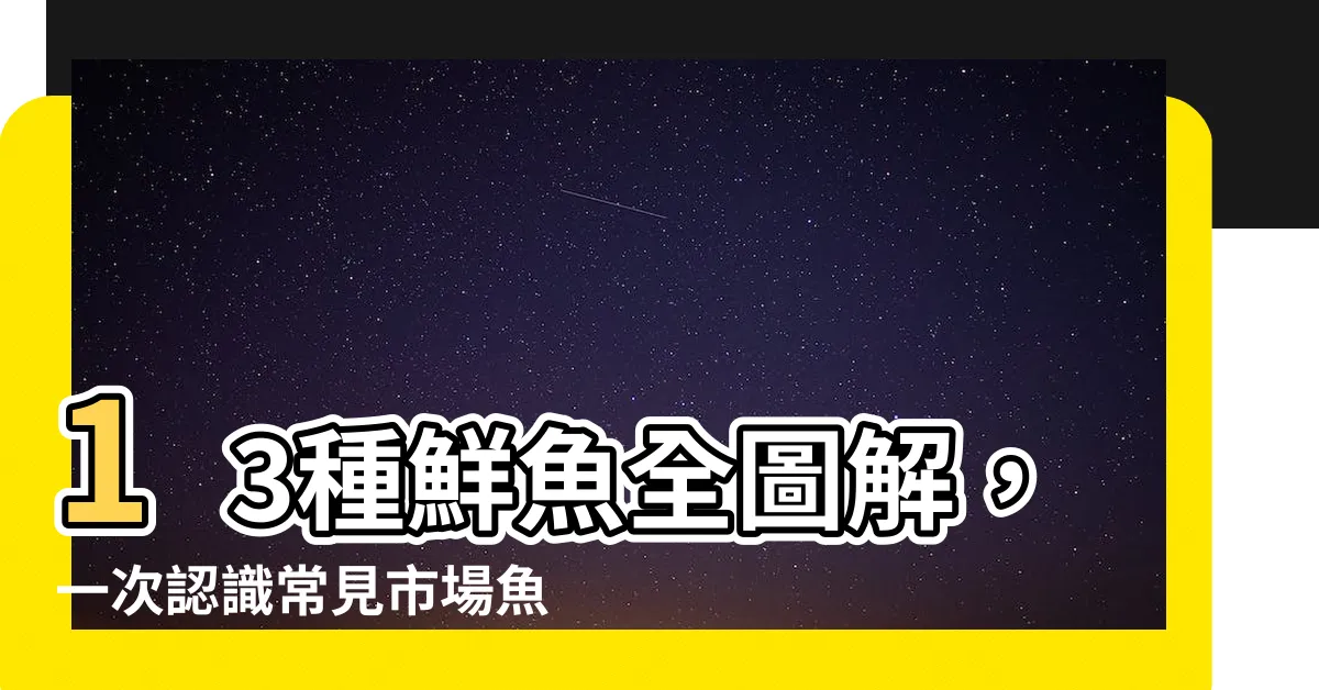 【魚有哪些】13種鮮魚全圖解，一次認識常見市場魚！