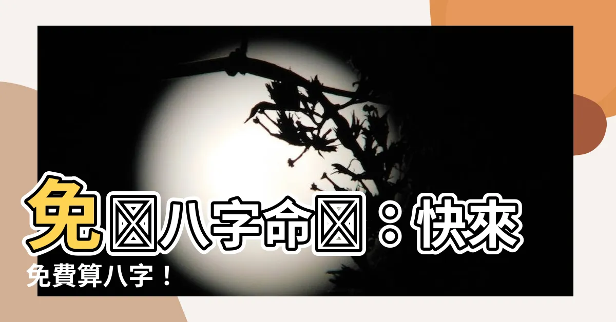 【八字 排 盤】免費八字命盤：快來免費算八字！