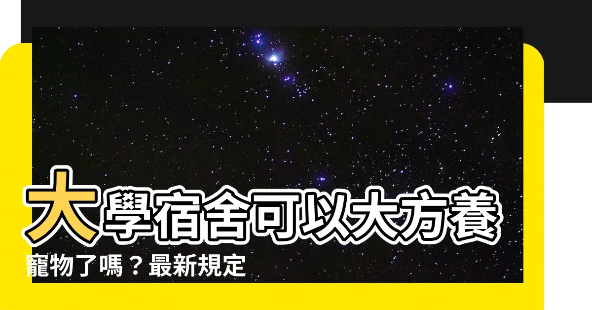 【大學宿舍可以養寵物嗎】大學宿舍可以大方養寵物了嗎？最新規定一次看懂！