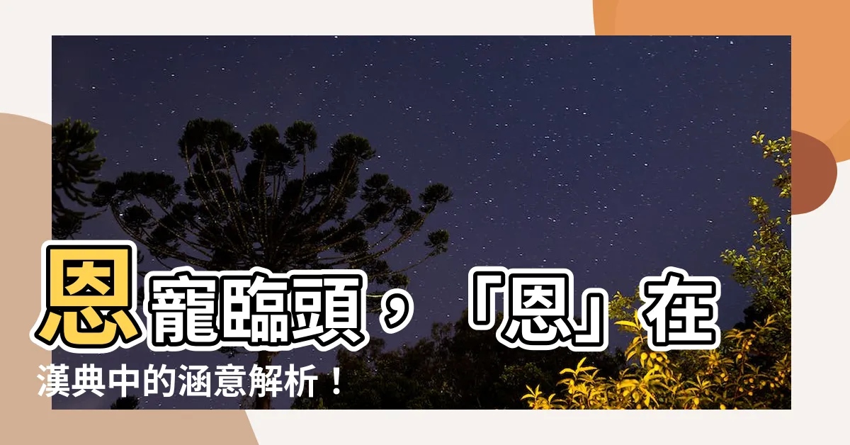 【恩是什麼意思】恩寵臨頭，「恩」在漢典中的涵意解析！