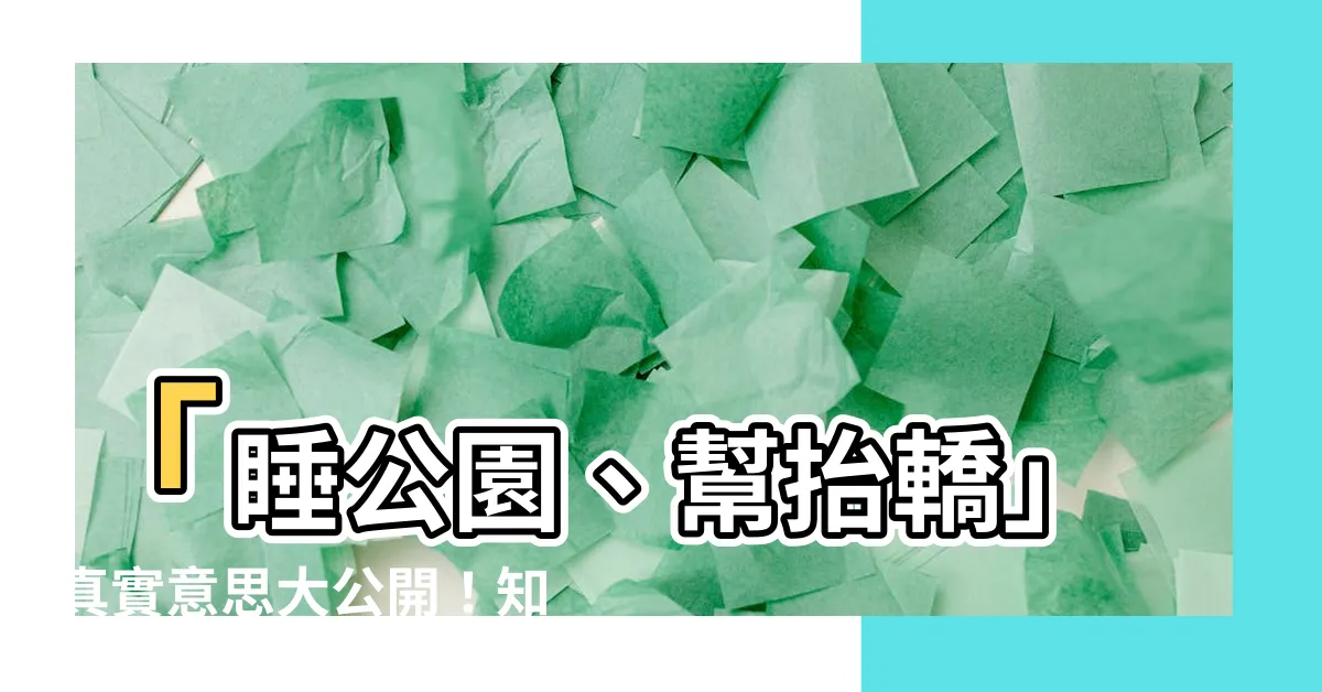 【幫人抬轎意思】「睡公園、幫抬轎」真實意思大公開！知不知道會被笑喔！