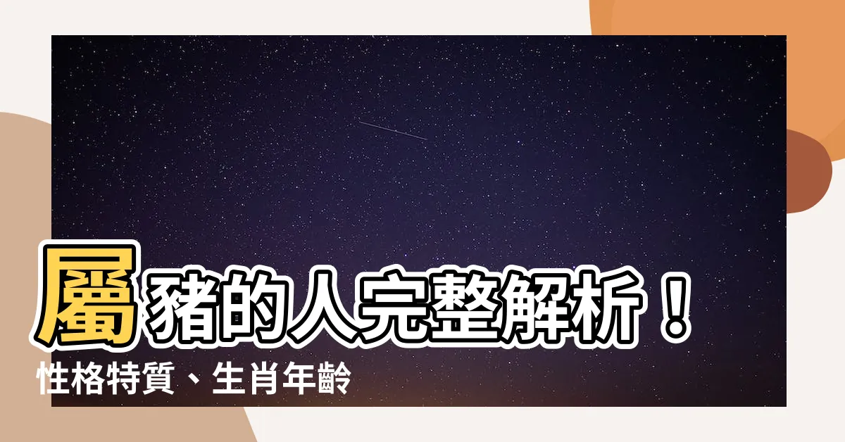 【屬豬的人】屬豬的人完整解析！性格特質、生肖年齡對照，一次瞭解！