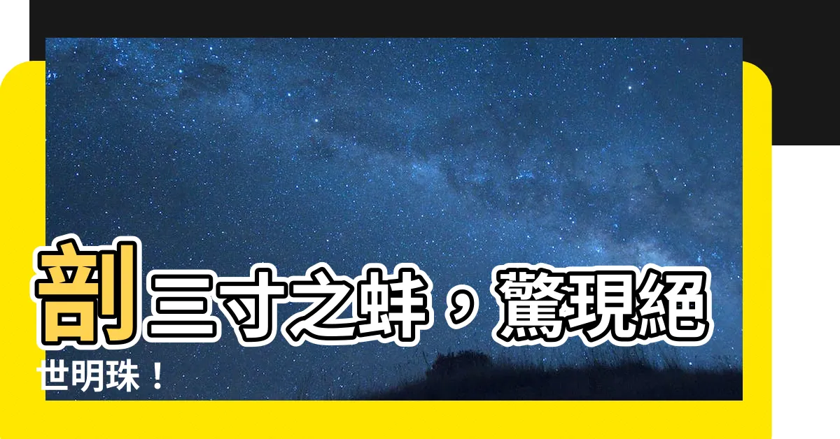 【三寸之蚌】剖三寸之蚌，驚現絕世明珠！