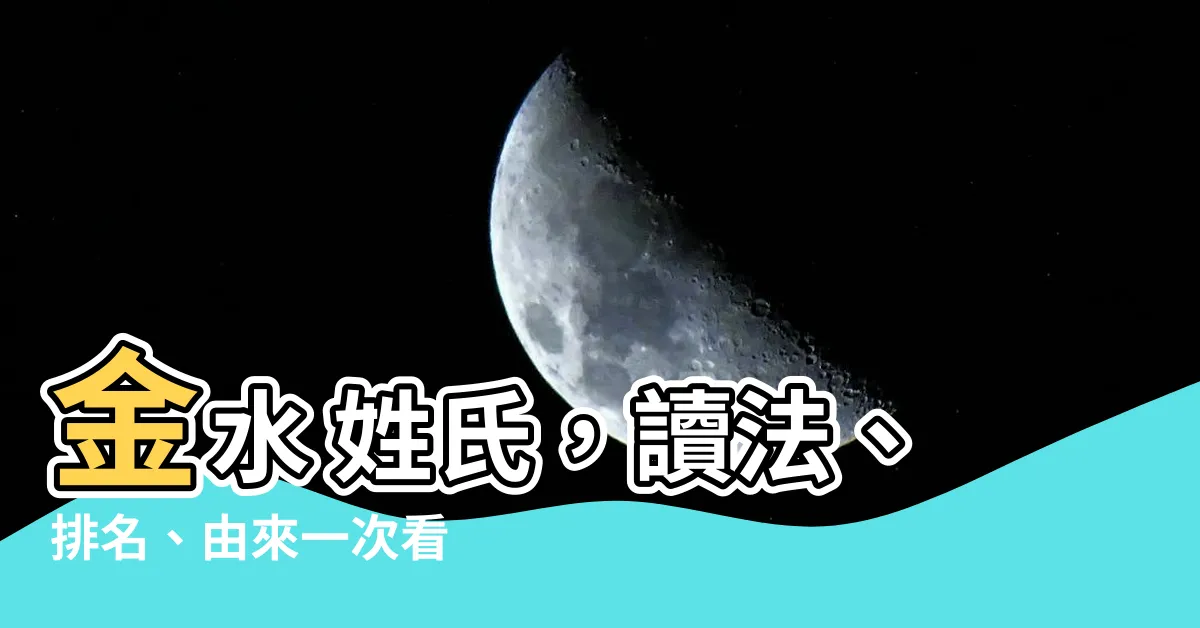 【金水 苗字】金水 姓氏，讀法、排名、由來一次看