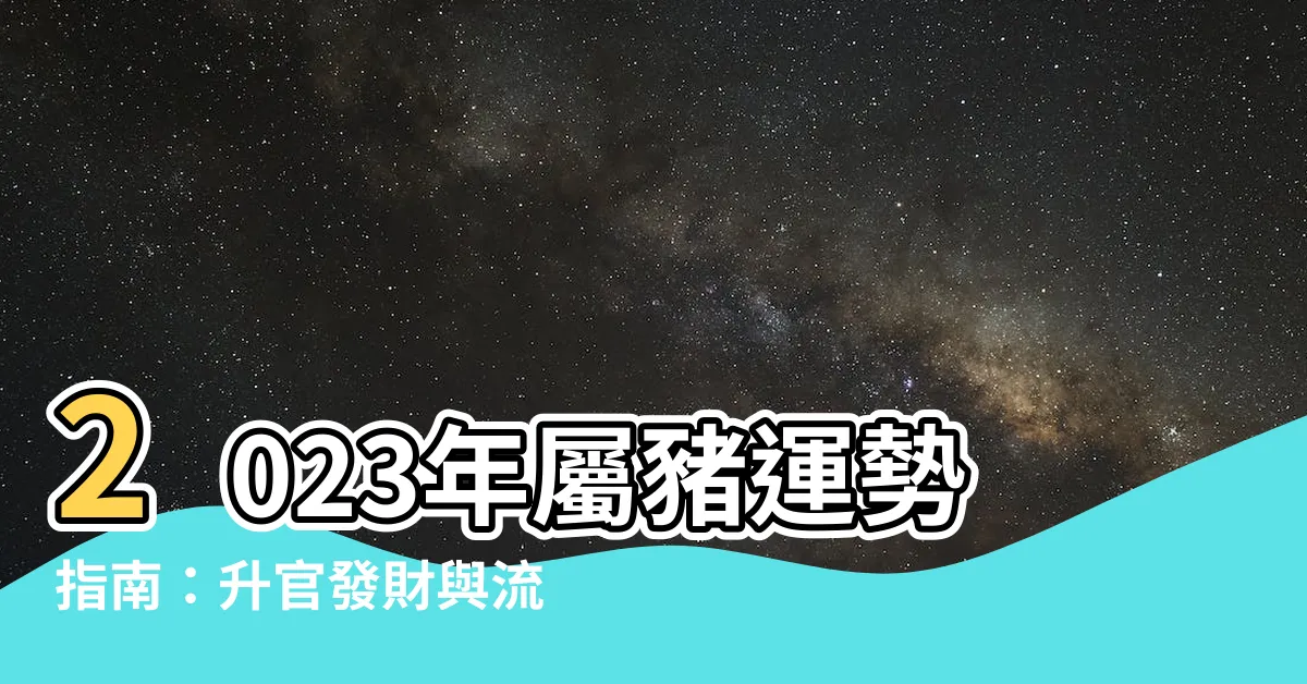 【2023年屬豬】2023年屬豬運勢指南：升官發財與流年不順一次掌握