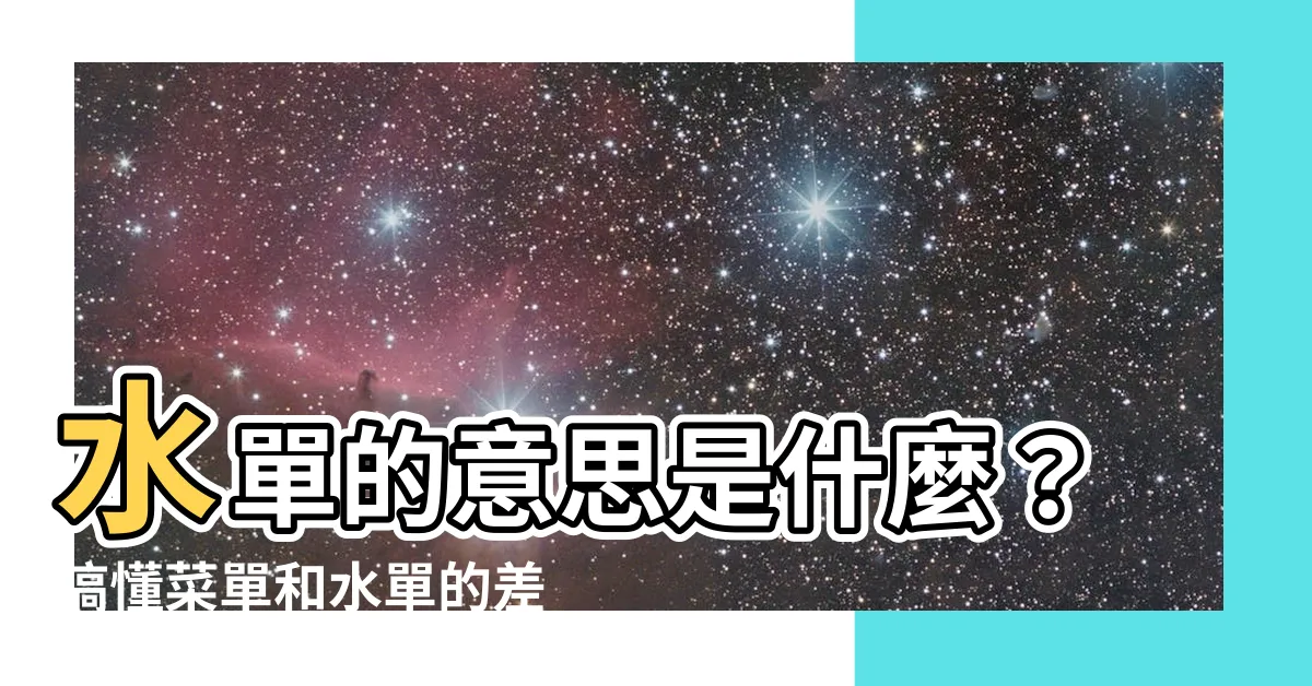 【水單 意思】水單的意思是什麼？搞懂菜單和水單的差異，不再鬧笑話！