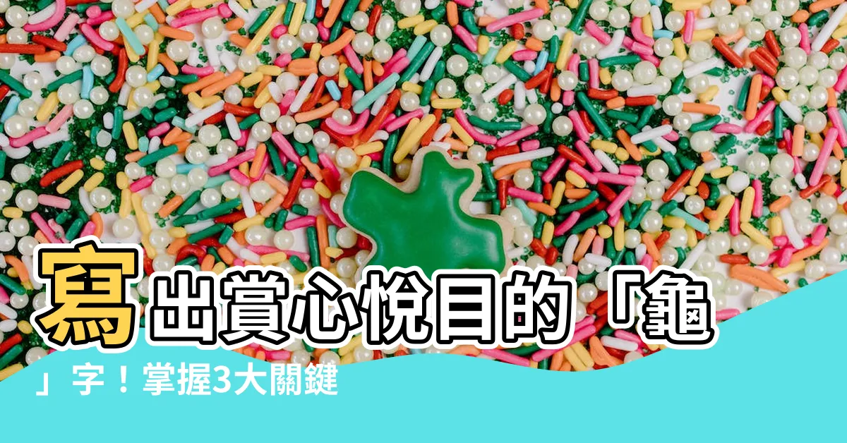 【龜怎麼寫的好看】寫出賞心悦目的「龜」字！掌握3大關鍵絕不寫錯30年