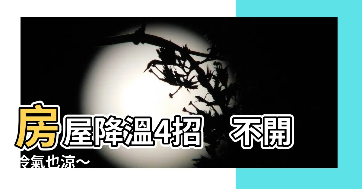 【房屋 降温 4招 不開冷氣也涼】房屋降温4招　不開冷氣也涼～